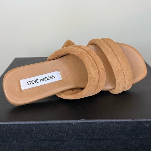 Steve Madden Suede Double Strap Sandals – New Without Tags – Chic Casual Slides - Picture 3 of 8